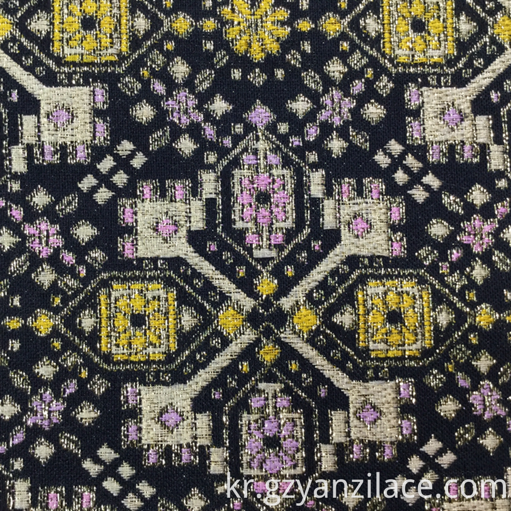 Black Gold Double Kind Jacquard Brocade Fabric